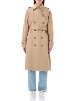 A.P.C. - Beige Double Breasted Trench Coat (M)