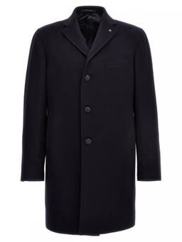 Tagliatore - Navy Blue Single Breasted Coat