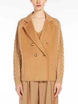 Max Mara - Light Brown Micio Wool Pea Coat
