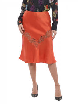 Stella McCartney - Orange Lace Midi Skirt
