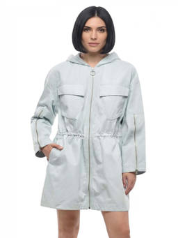Stella McCartney - Sky Blue Solid Hood Trench Coat