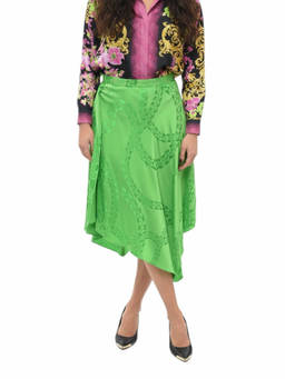 Stella McCartney - Green Jacquard Midi Skirt (26)