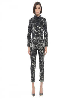 Stella McCartney - Black Abstract Mock Collar Jumpsuit (XXXS)