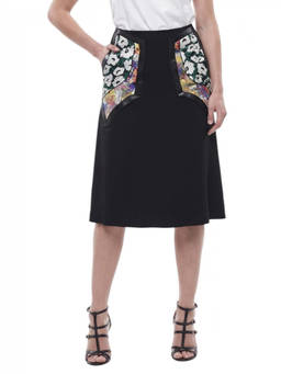 Stella McCartney - Black Floral Midi Skirt (23)
