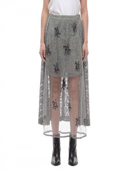 Stella McCartney - Grey Embellished Midi Skirt (24)