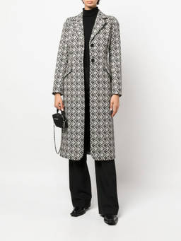 Marine Serre - Black Moon Jacquard Tailored Coat (XS)