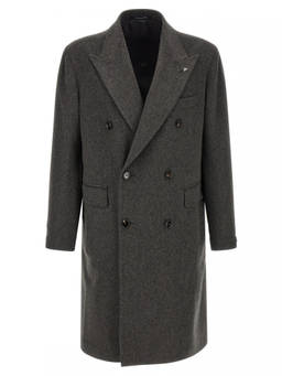 Tagliatore - Grey Peaked Lapel Coat