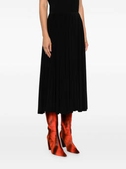 Norma Kamali - Black Pleated Midi Skirt