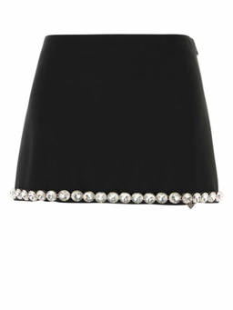 PRADA - Black Acetate Blend Mini Skirt