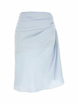 Givenchy - Light Blue Draped Skirt In Monogram 72 Jacquard (26)