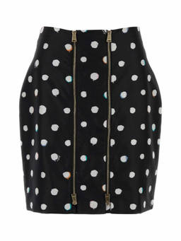Fendi - Black Polka Dot Print Mini Pencil Skirt