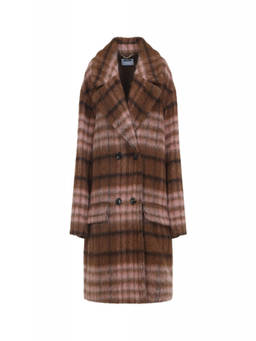 Moschino - Brown Doublebreasted Check Coat (XS)