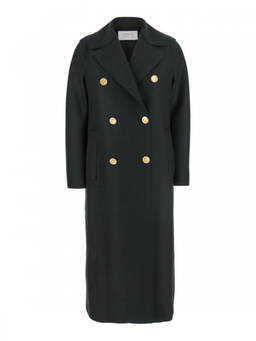 Harris Wharf London - Green Notched Lapel Trench Coat (XL)