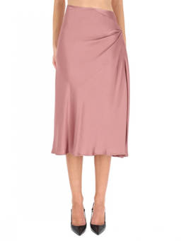 Dries Van Noten - Pink Draped Midi Skirt (26)