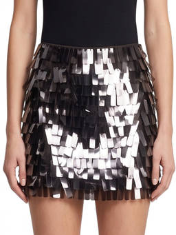 Staud - Brown Embellished Mini Skirt