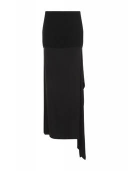 Jil Sander - Black Straight Hem Wool Skirt (26)