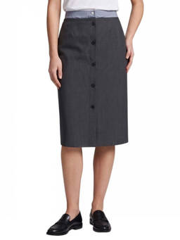 PRADA - Grey Solid Midi Skirt