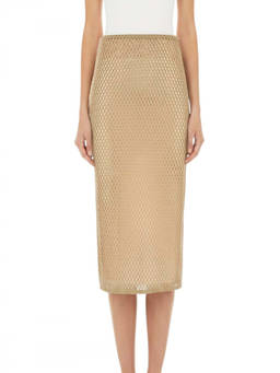 PRADA - Beige Textured Midi Skirt