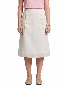 PRADA - White Solid Midi Skirt (28)