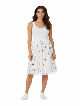 PRADA - White Printed Poplin Skirt (24)