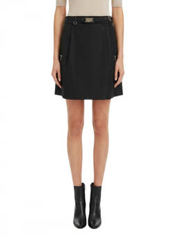 PRADA - Black Solid Mini Skirt