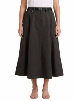 PRADA - Dark Grey Solid Midi Skirt
