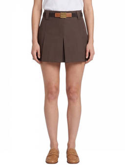 Miu Miu - Brown Solid Mini Skirt