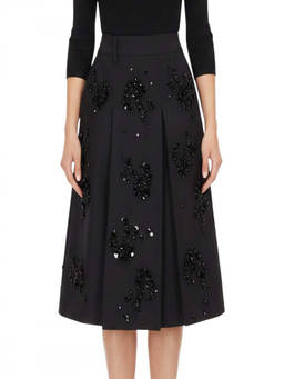 Miu Miu - Black Embellished Midi Skirt (26)