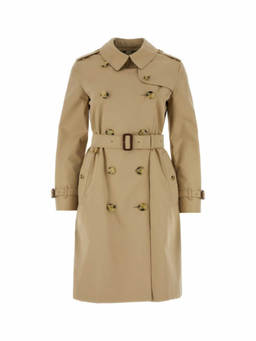 Burberry - Beige Double-Breasted Cotton Trench Coat (XXS)