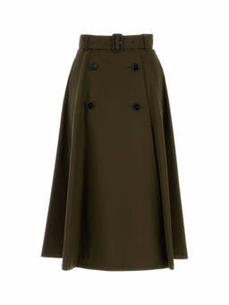 Burberry - Olive Green Trench Maxi Skirt (23)