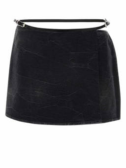 Givenchy - Black Voyou Denim Mini Skirt