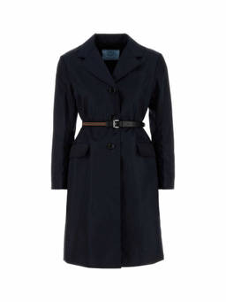 PRADA - Navy Blue Belted Coat (M)