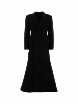 Balenciaga - Black Wool Blend Coat (L)