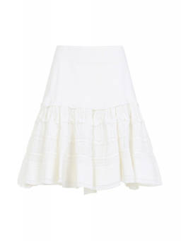 ALAIA - White Wool Mini Skirt (28)
