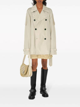 Burberry - White Notched Lapel Double-Breasted Trench Coat (XXS)