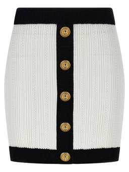 BALMAIN - White Two-Tone Miniskirt (24)
