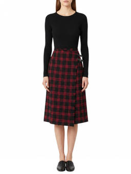 Pinko - Multi-Color Plaid Midi Skirt