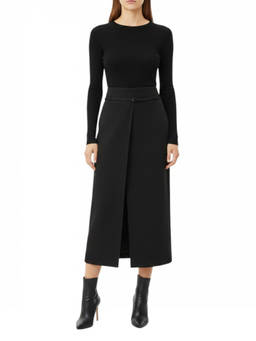 Courreges - Black Solid Ankle Length Skirt (26)