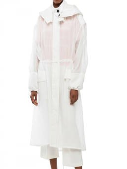 Ferragamo - White Hood Trench Coat (L)