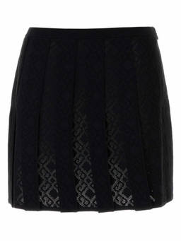 Givenchy - Black Pleated Skirt In Monogram 72 Jacquard
