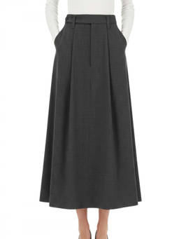 Brunello Cucinelli - Grey Solid Midi Skirt (26)