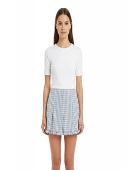Miu Miu - Light Blue Checks Mini Skirt