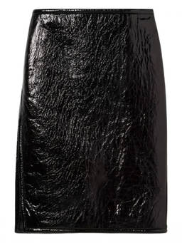 Gucci - Black Leather Midi Skirt