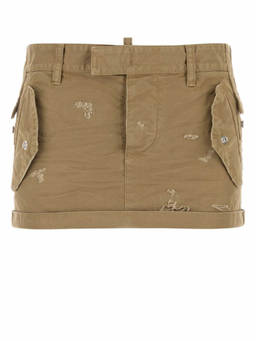 Dsquared2 - Beige Short Skirt With Distressed Effect (26)