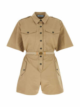 PRADA - Beige Belted Playsuit