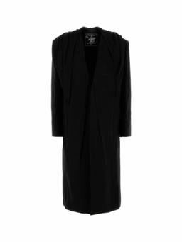 Y/Project - Black Drapeddetail Coat