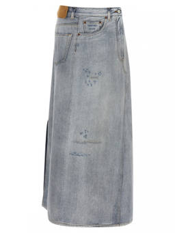 MM6 Maison Margiela - Light Blue Asymmetrical Skirt