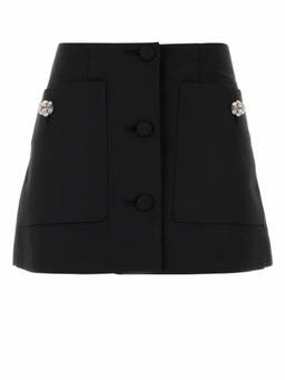 PRADA - Black Wool Mini Skirt