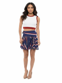 BALMAIN - Blue Stripes Mini Skirt