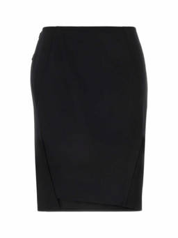Versace - Black Stretch Wool Skirt